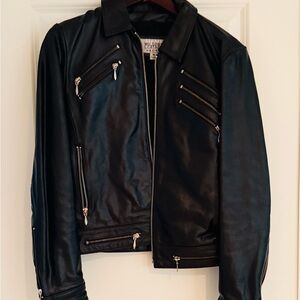 Wilsons Leather Black Moto Jacket